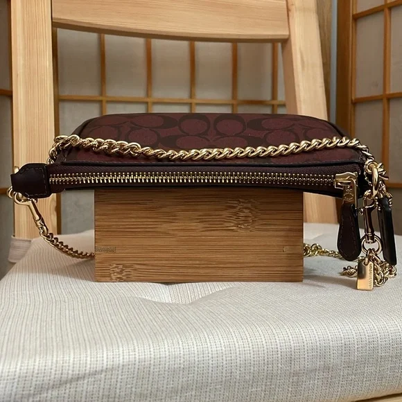 Coach Signature Canvas Nolita 19 in IM/Oxblood Multi - Picture 11 of 16